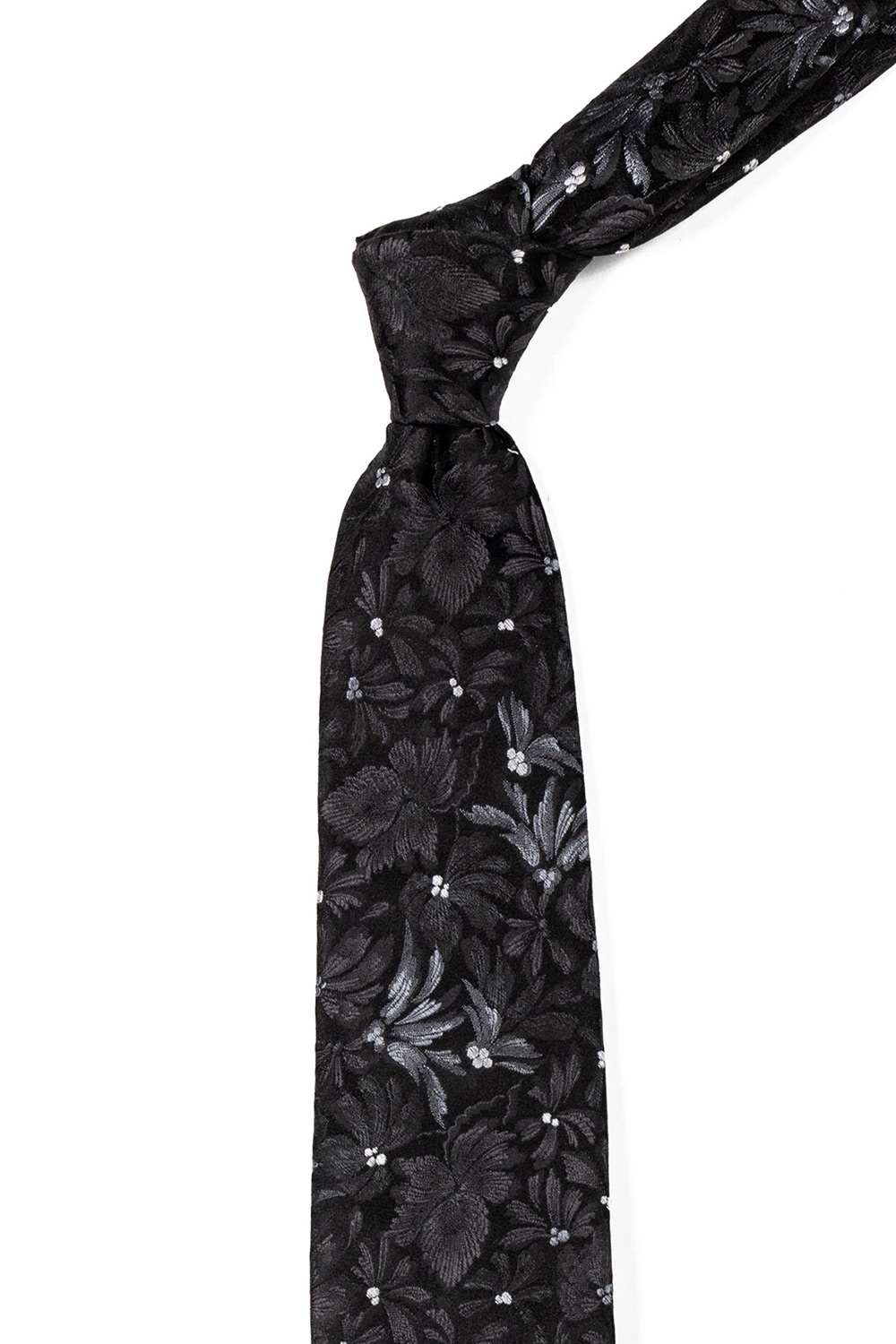 Cravata neagra print floral 1