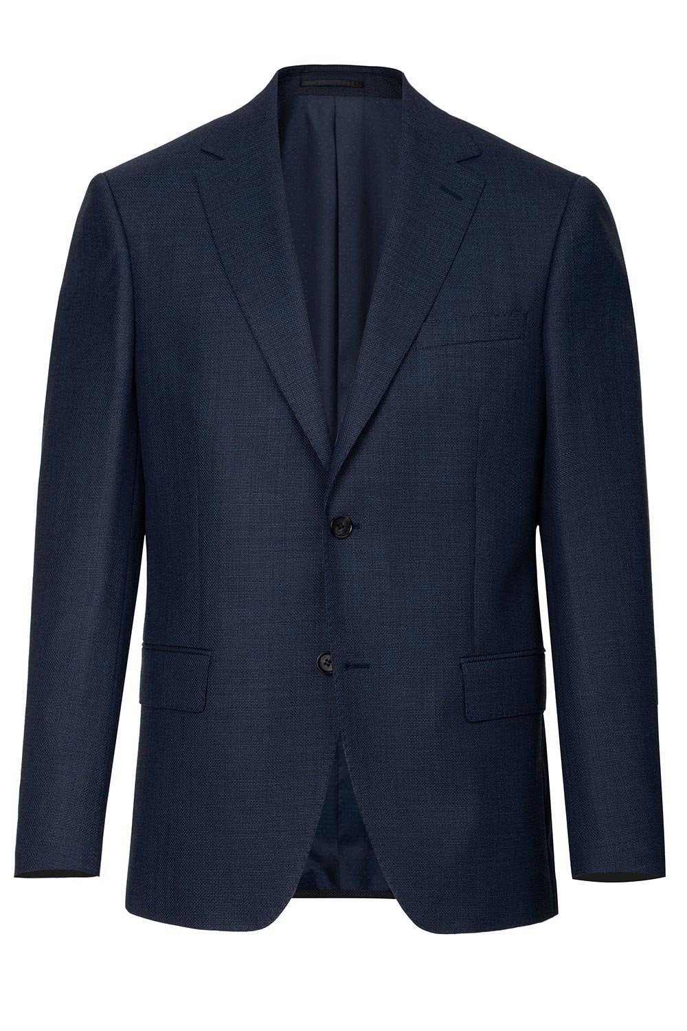 Slim body navy plain blazer 0