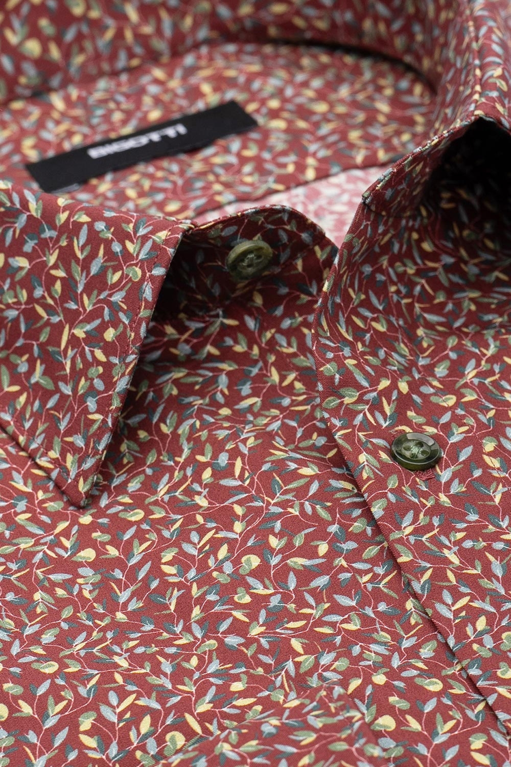 Slim body burgundy floral shirt 1