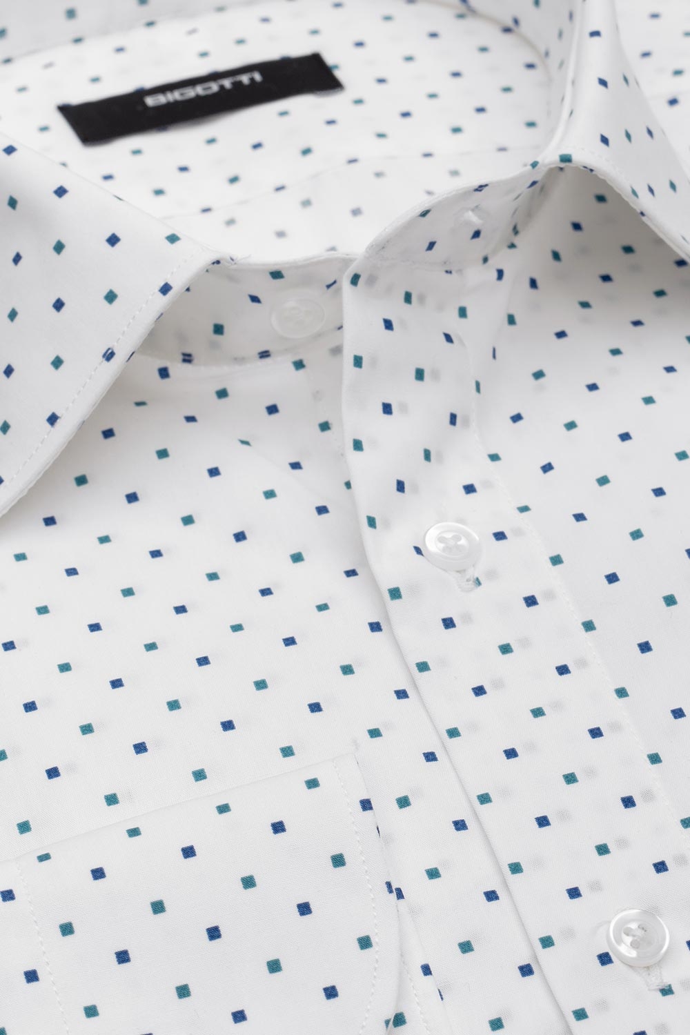 Camasa slim alba print geometric 1
