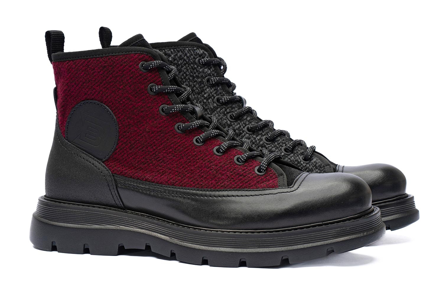 Ghete negre  piele naturala si textil talpa extra light 0