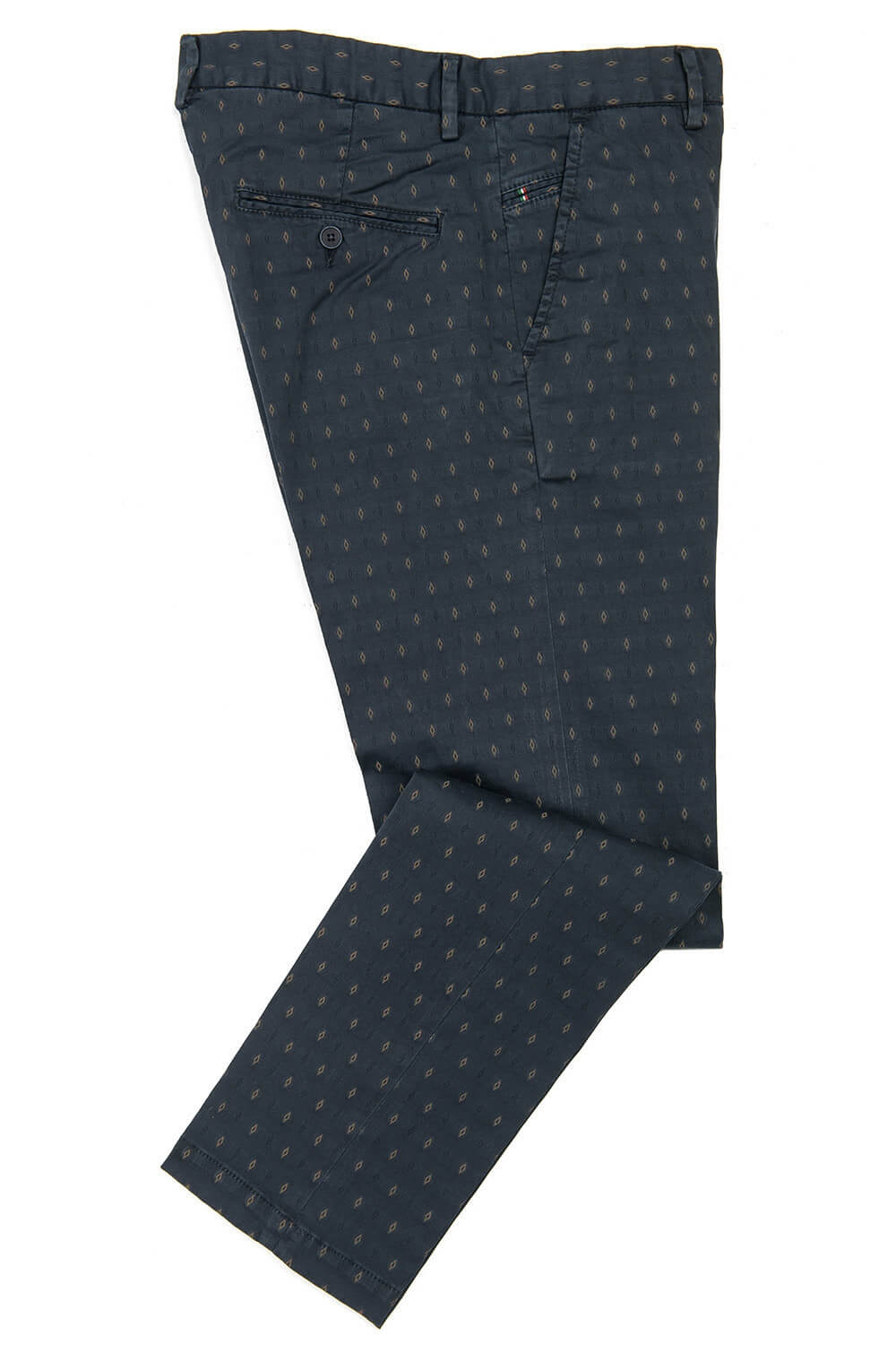 Pantaloni bleumarin print geometric 1
