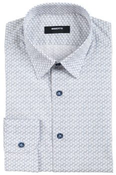 Camasa slim alba print geometric