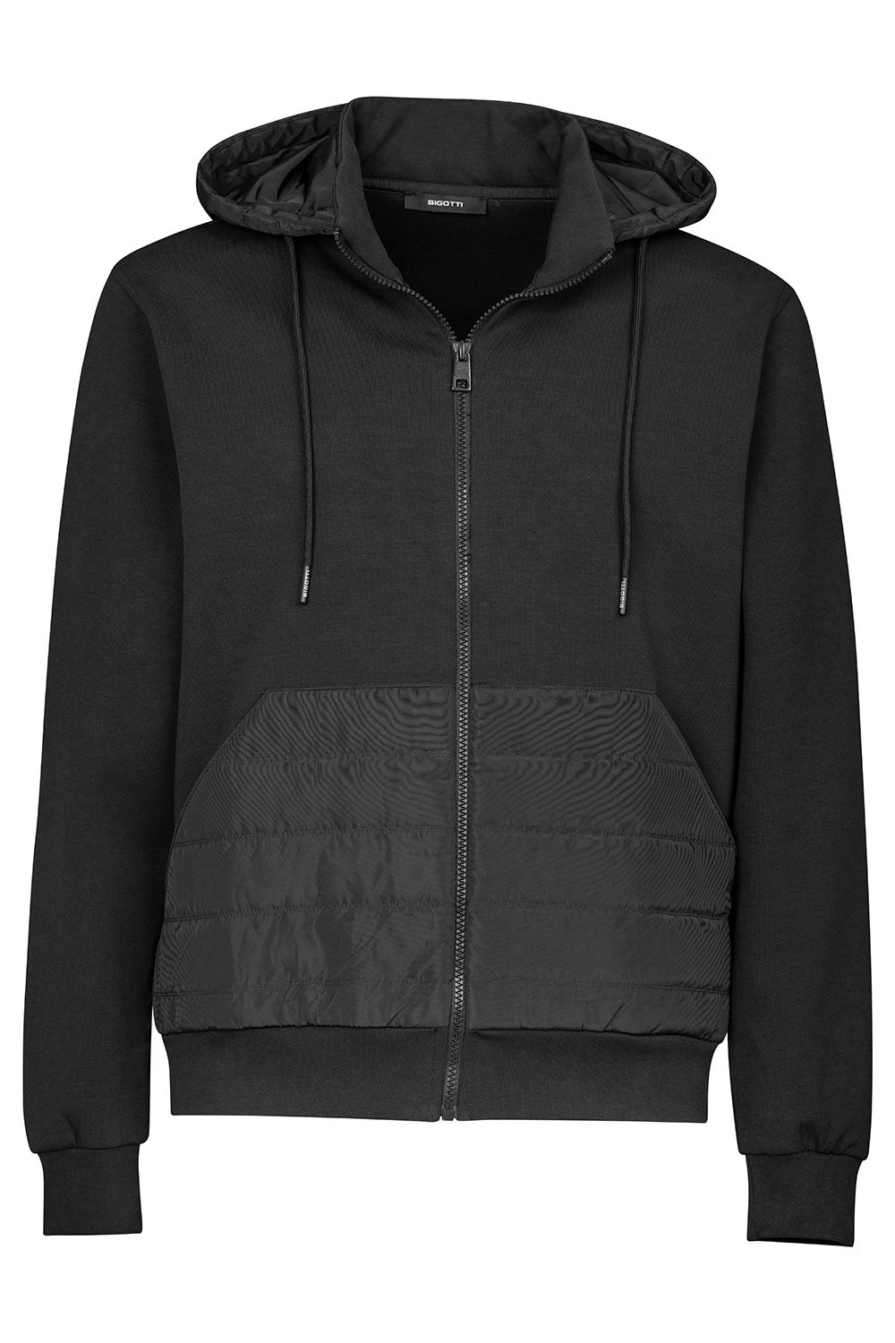 Hanorac slim negru cu gluga 0