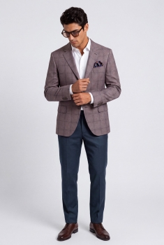 Pantaloni slim bleumarin uni