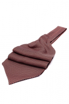 Ascot tie tip printed silk black geometric