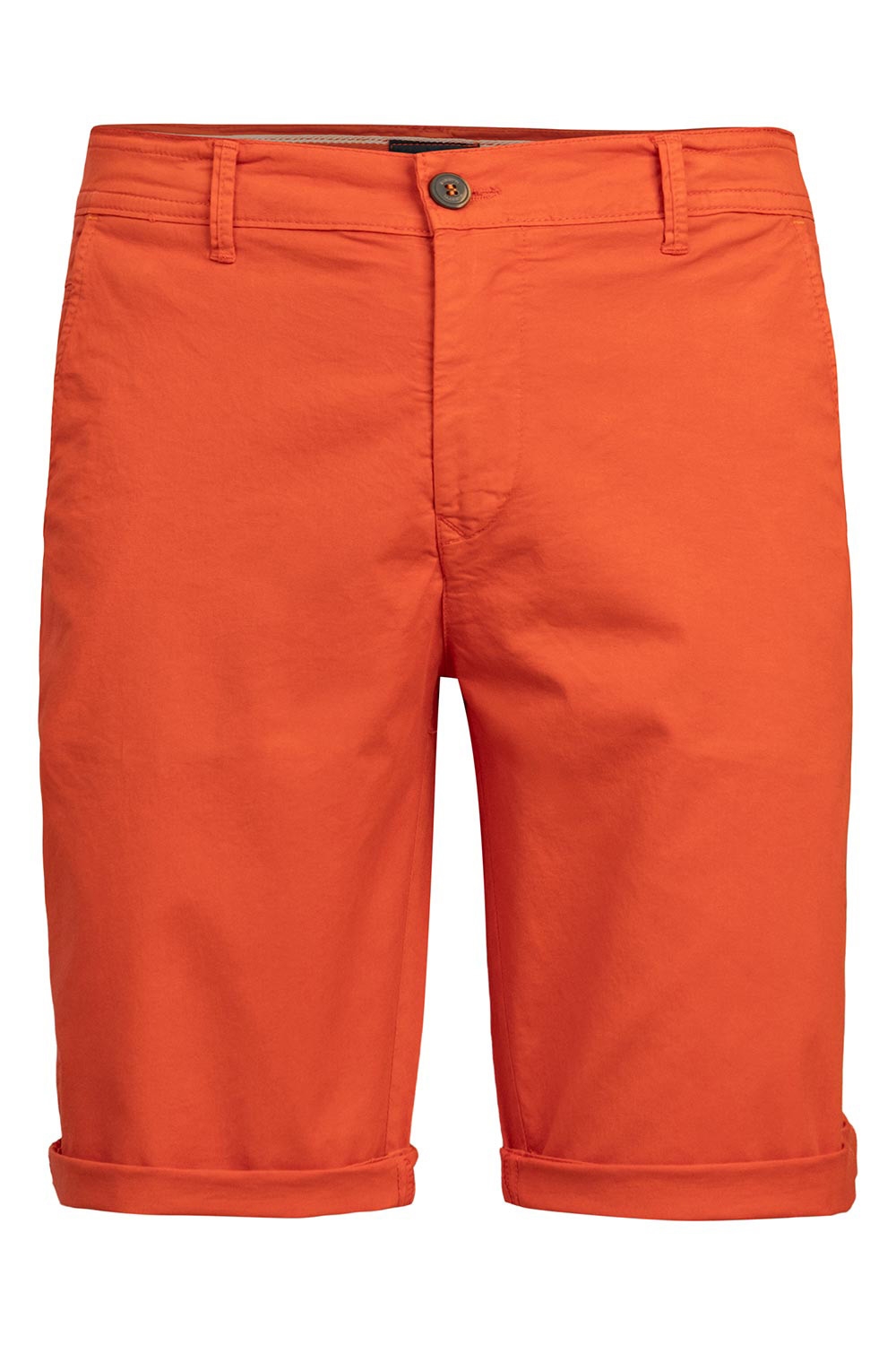 Slim body orange plain trousers 1