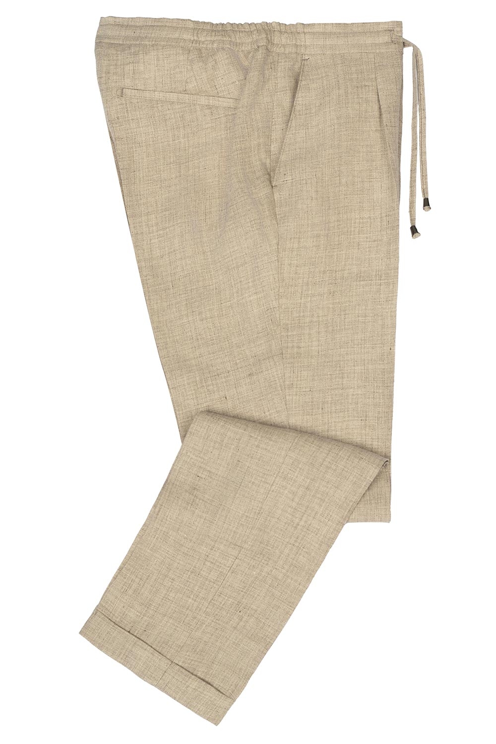 Slim body beige plain trousers 0