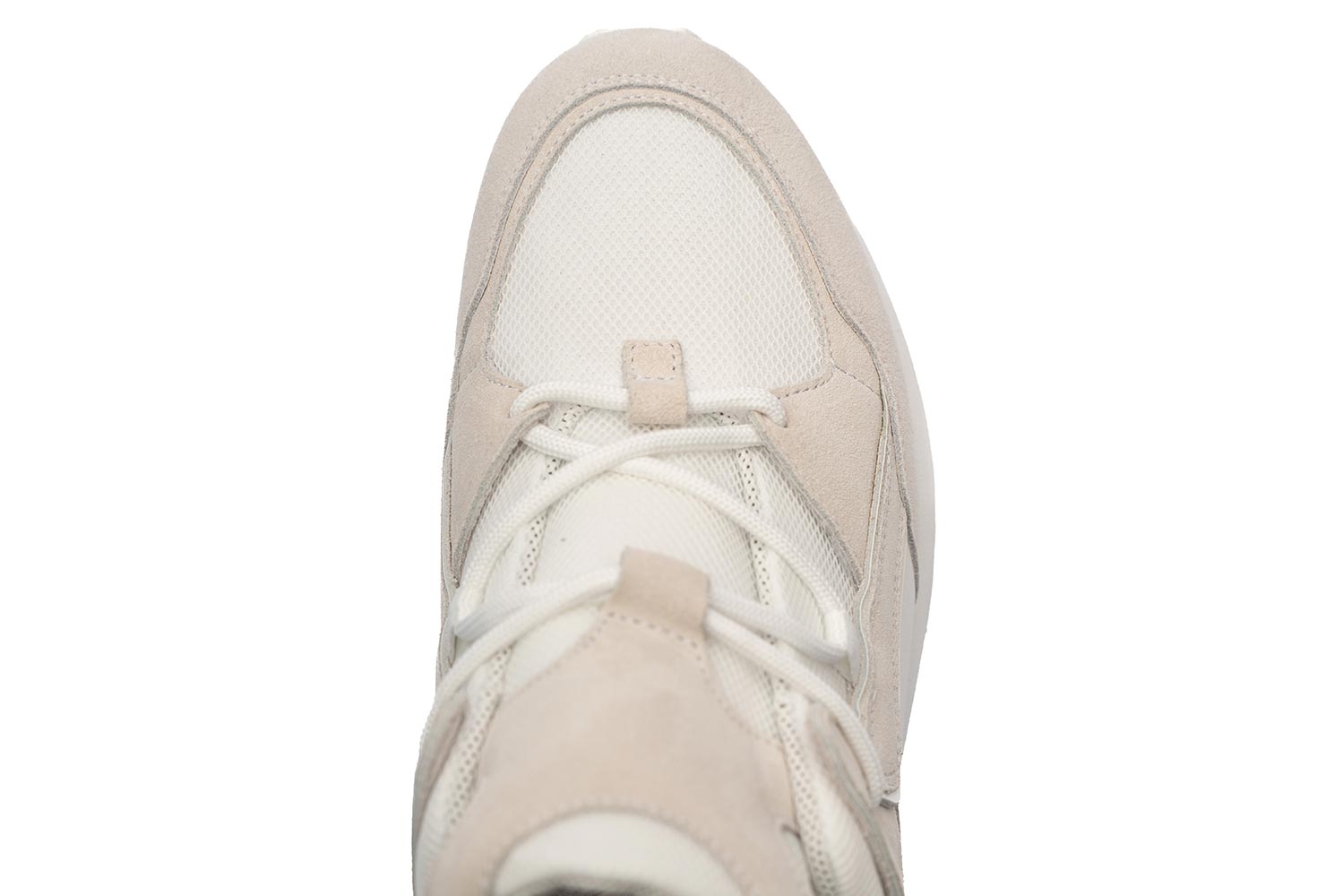 Sneakers albi piele si textil 3