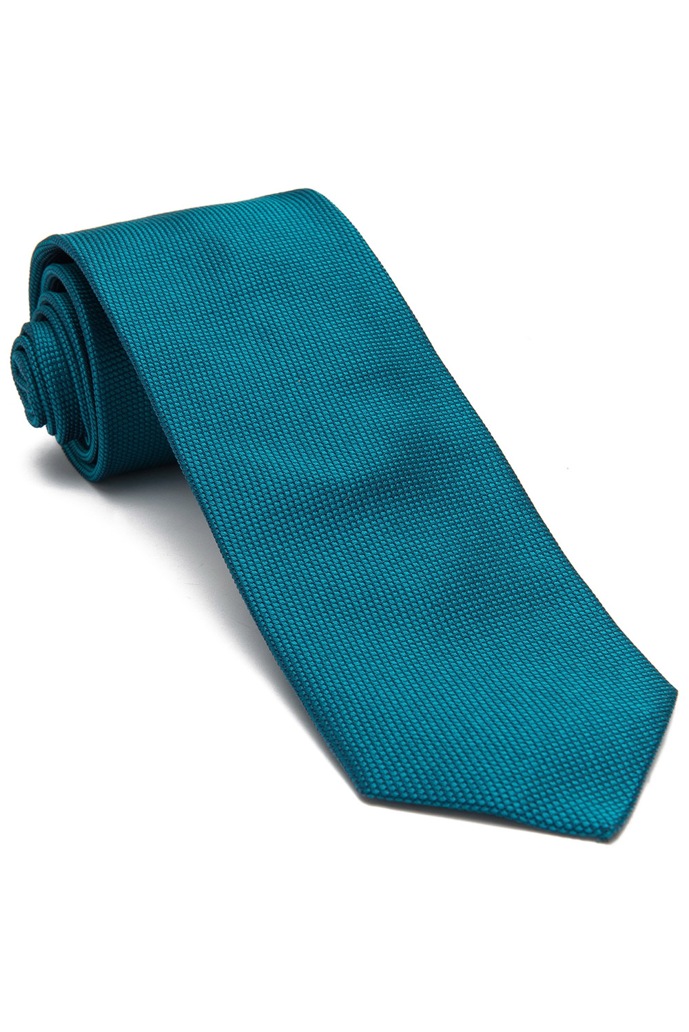 Cravata matase tesuta albastra uni 0