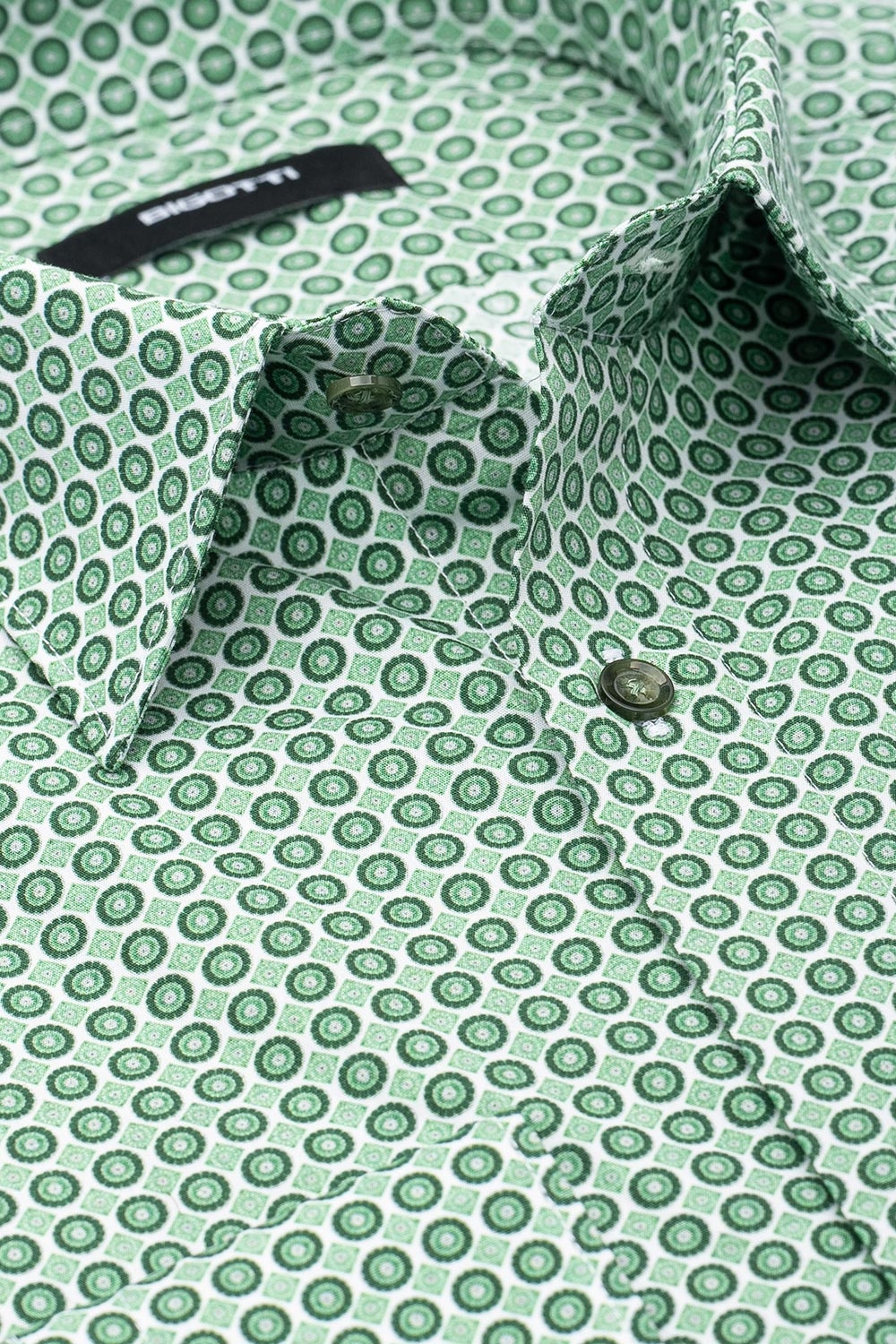 Slim body white geometric shirt 1