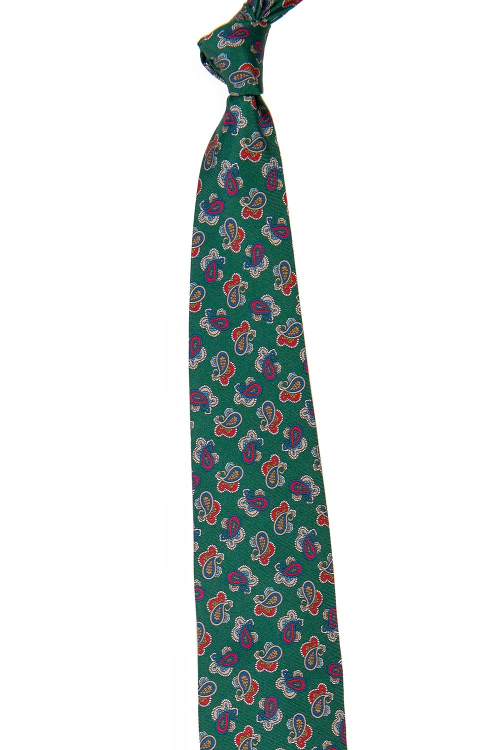 Cravata Matase imprimata Verde print Floral 1