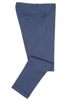 Pantaloni slim albastri uni