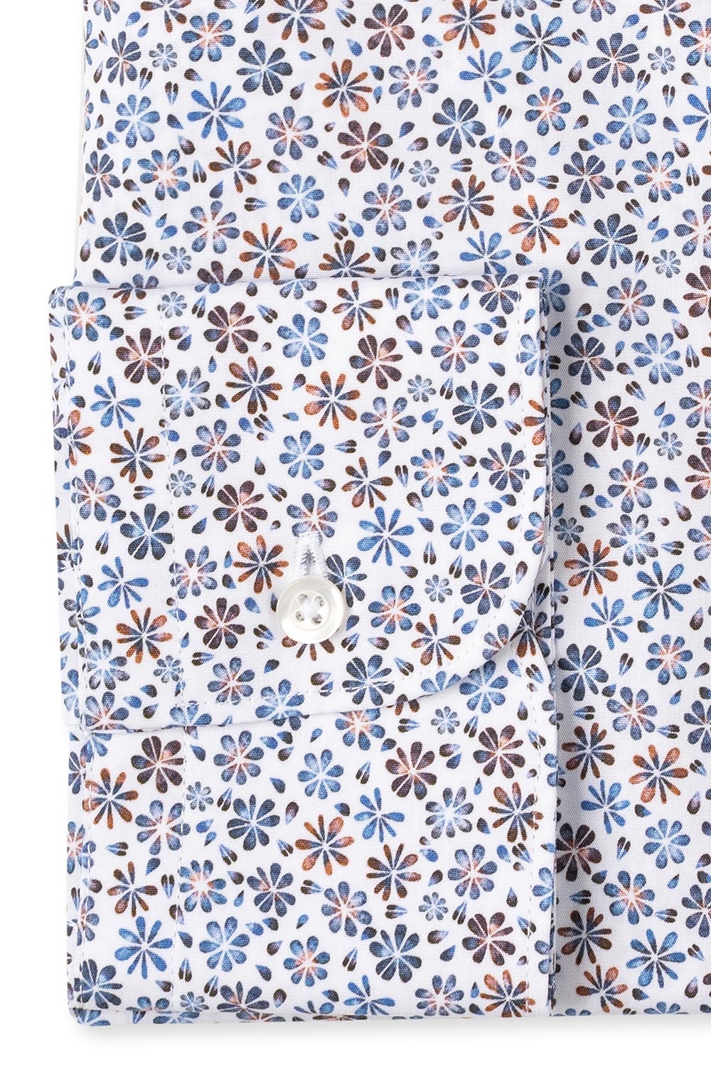 Slim body white floral shirt 2