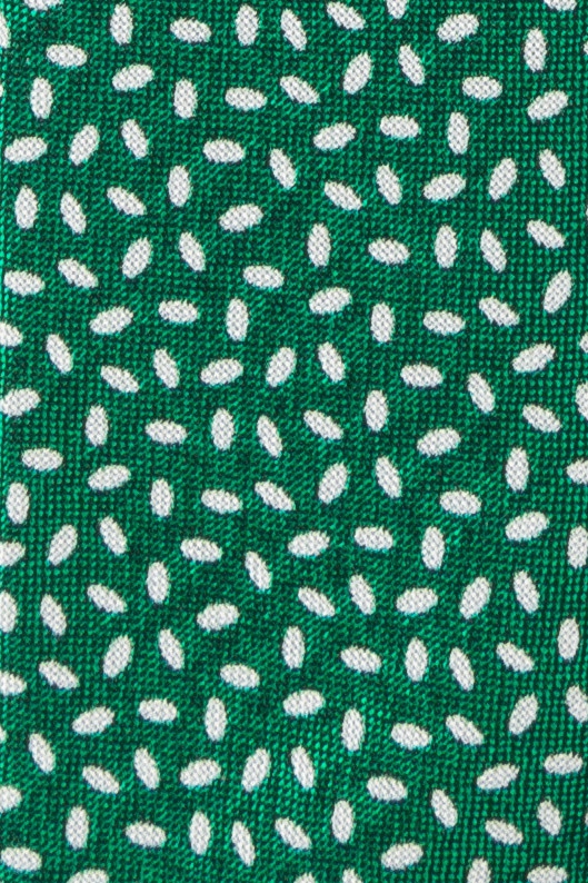 Cravata matase tesuta verde print geometric 1