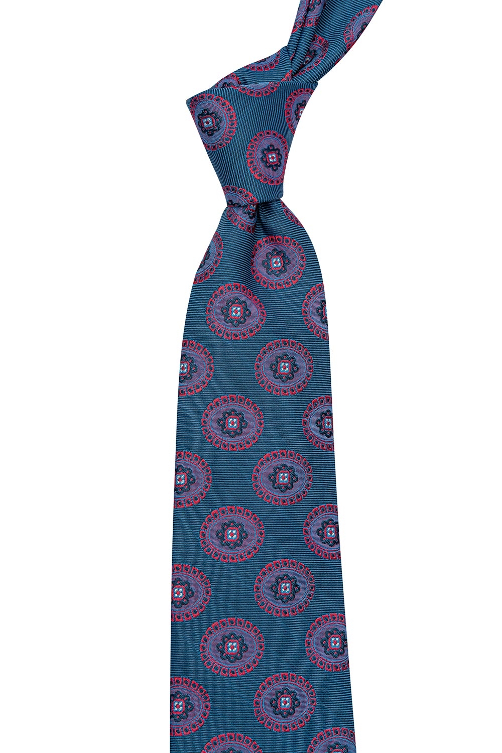 Cravata poliester albastra print geometric 1