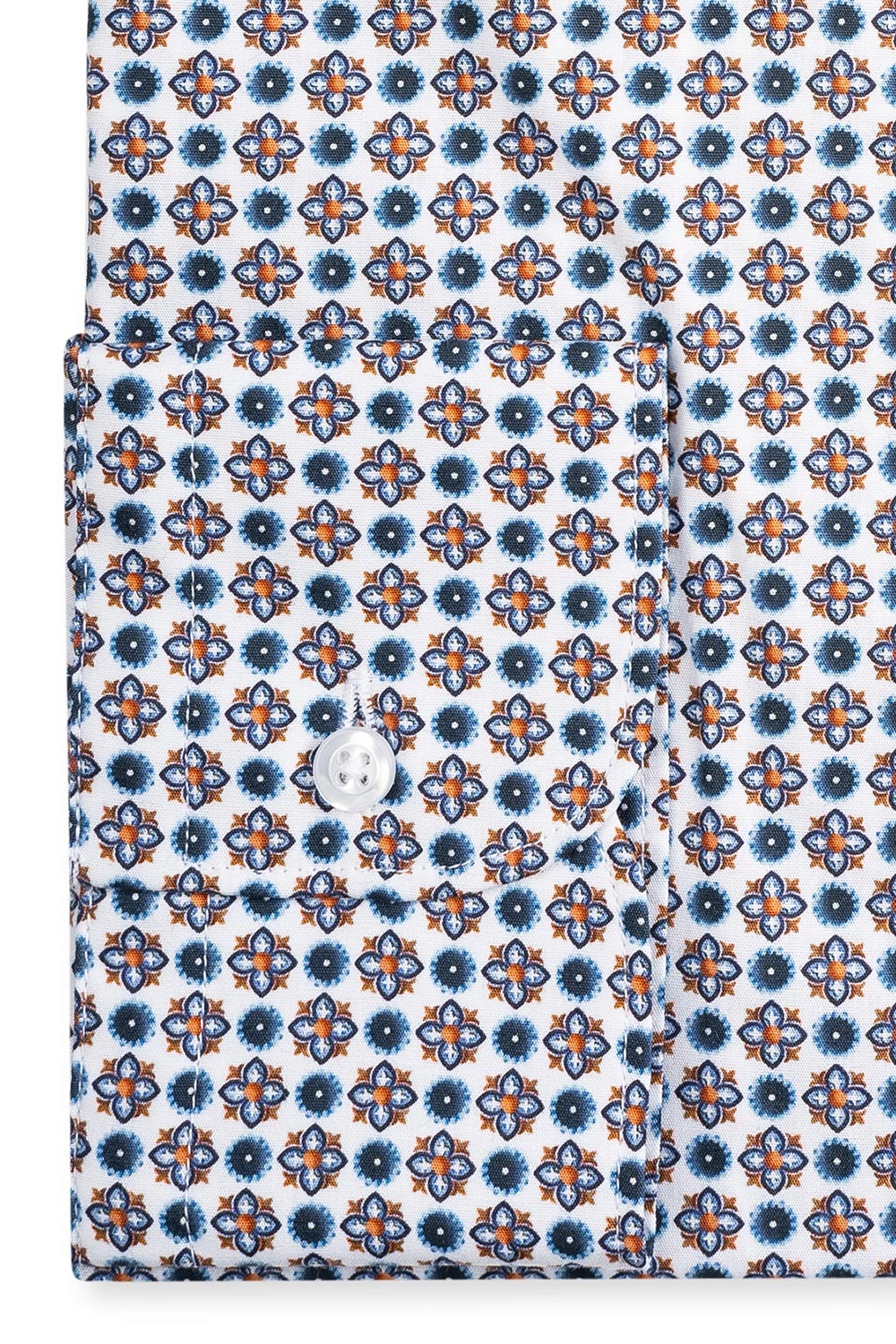 Camasa superslim alba print floral 2