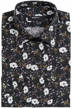 Camasa superslim kaki print floral
