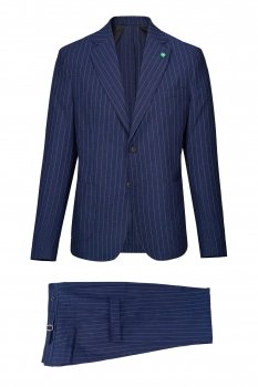 Costum albastru in dungi
