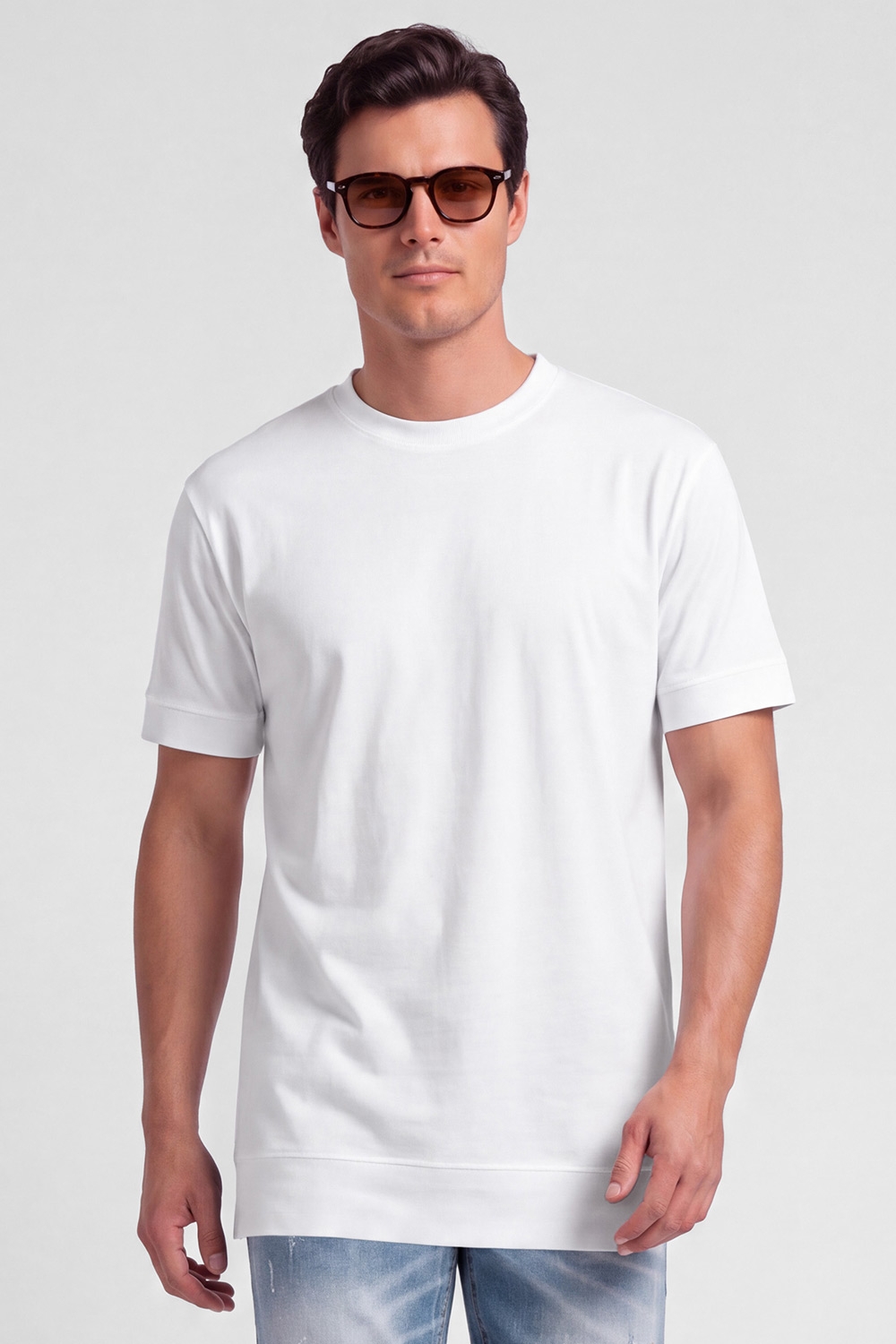 Tricou oversize alb uni 0