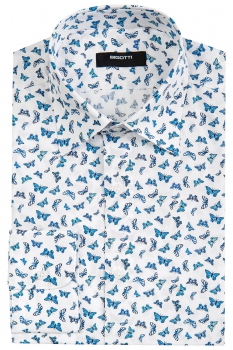 Camasa slim alba print geometric