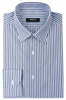 Slim body white striped shirt