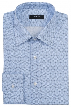 Camasa slim bleu print geometric
