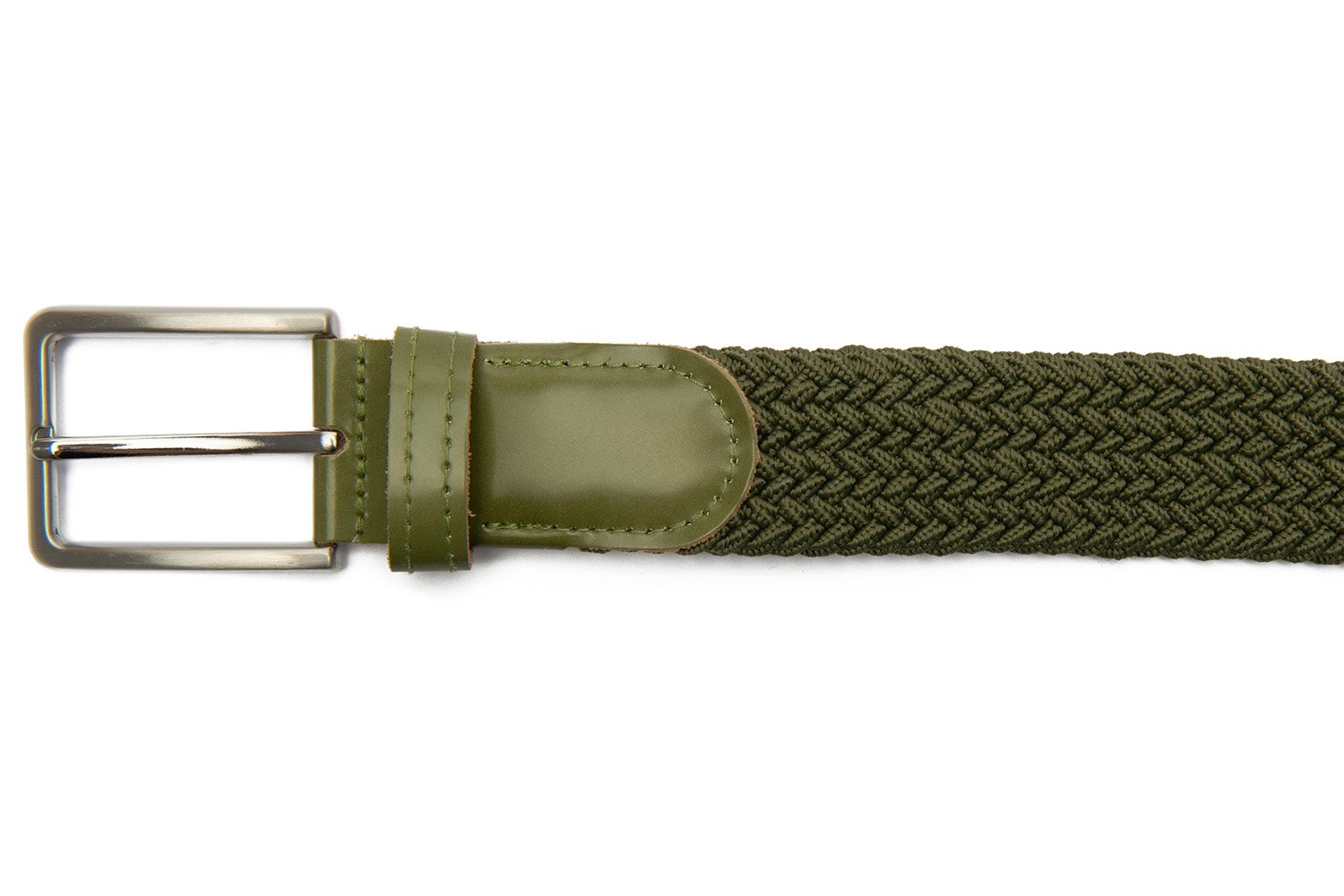 Belt green textil elastic,piele 1
