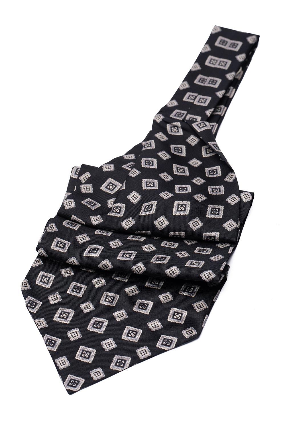 Ascot matase imprimata neagra print geometric 0