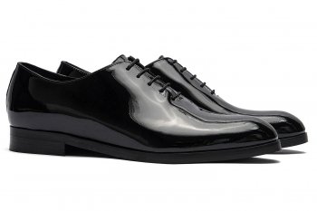 Black genuine leather shoes