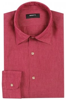 Camasa din in slim roz uni