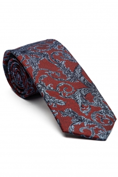 Matase tesuta burgundy floral