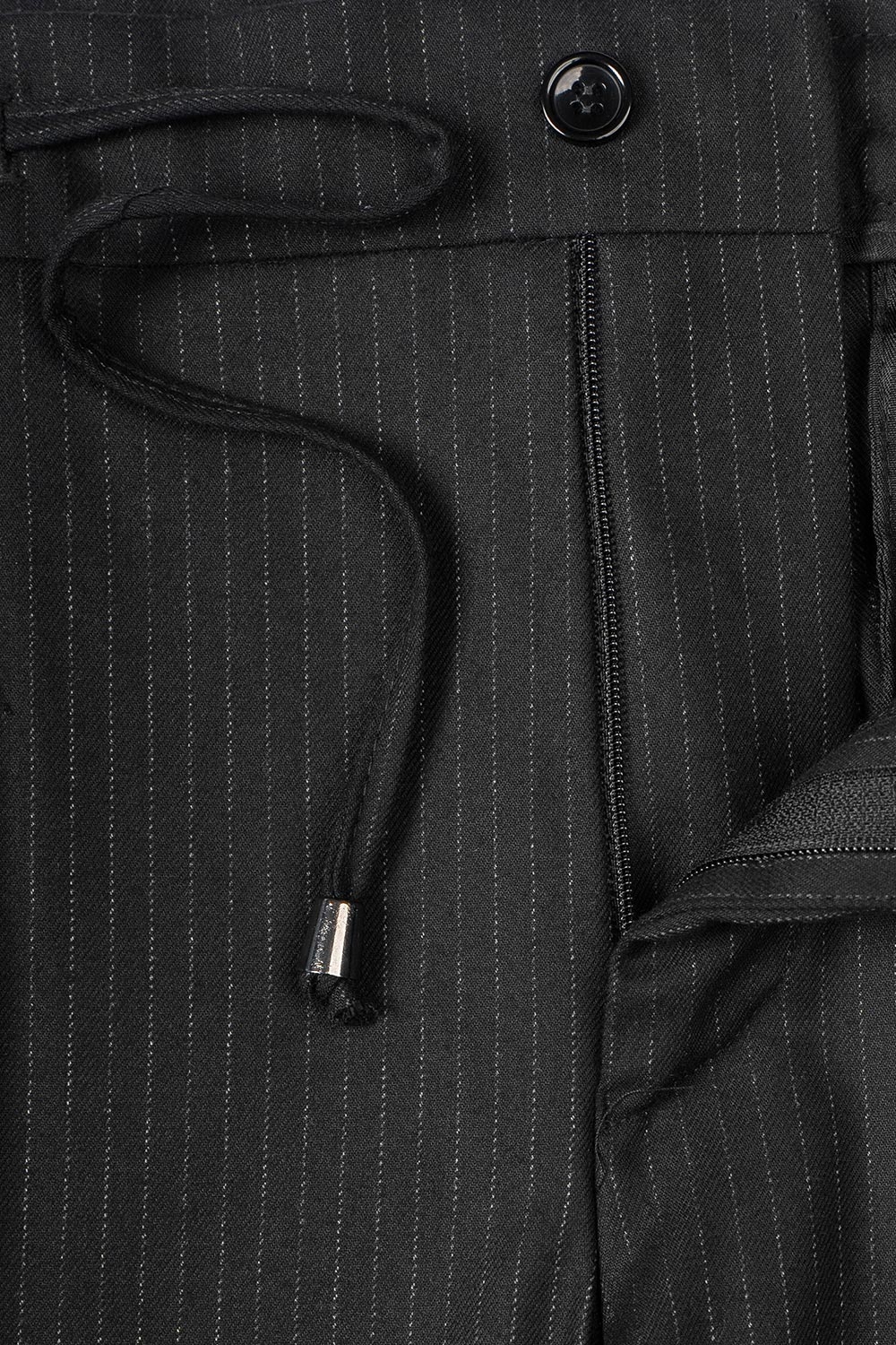 Pantaloni slim negri cu dungi 1