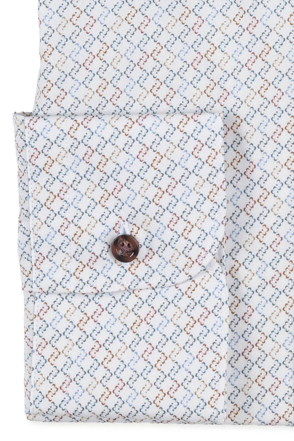 Camasa slim alba print geometric 2