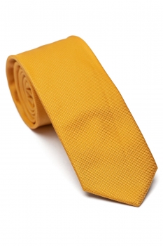 Cravata matase tesuta galben uni