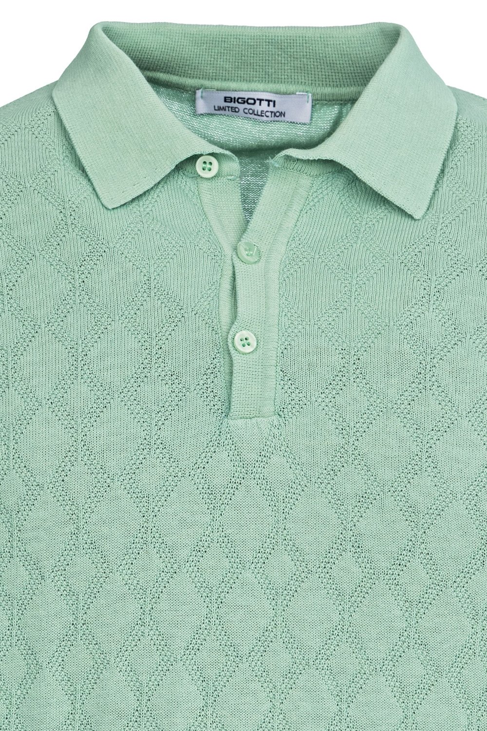 Tricou polo slim verde uni 1