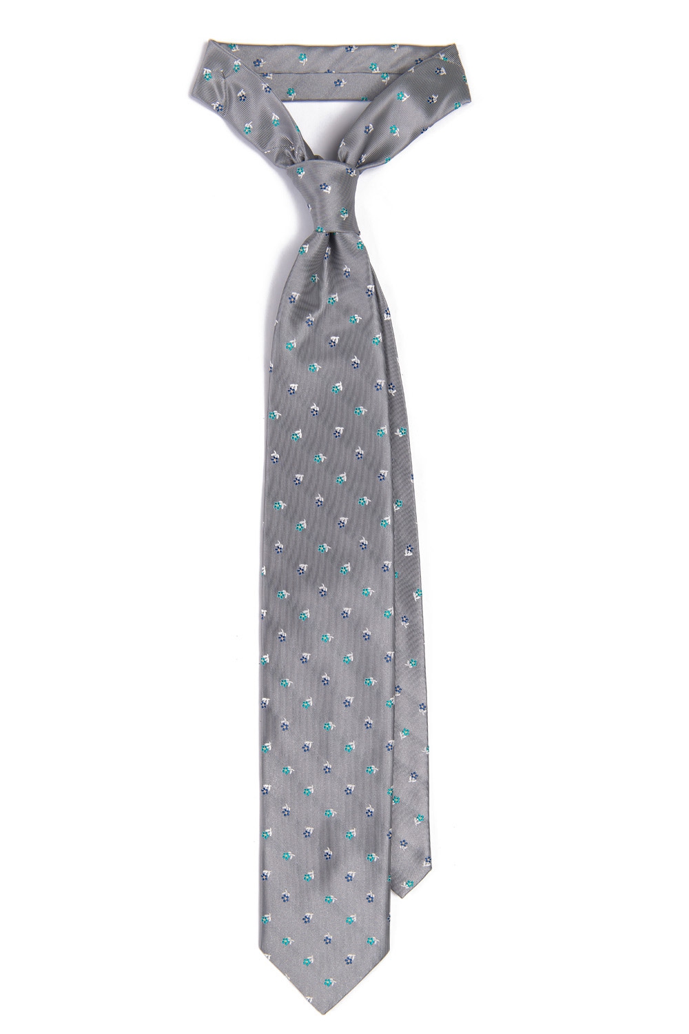 Cravata poliester gri print floral 0