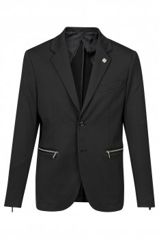 Slim body black plain blazer