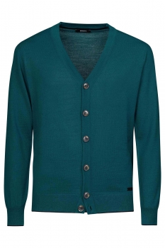 Cardigan slim albastru uni