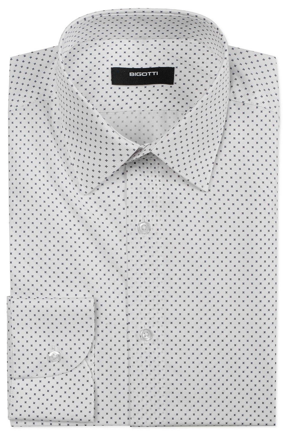 Camasa slim alba print geometric 0