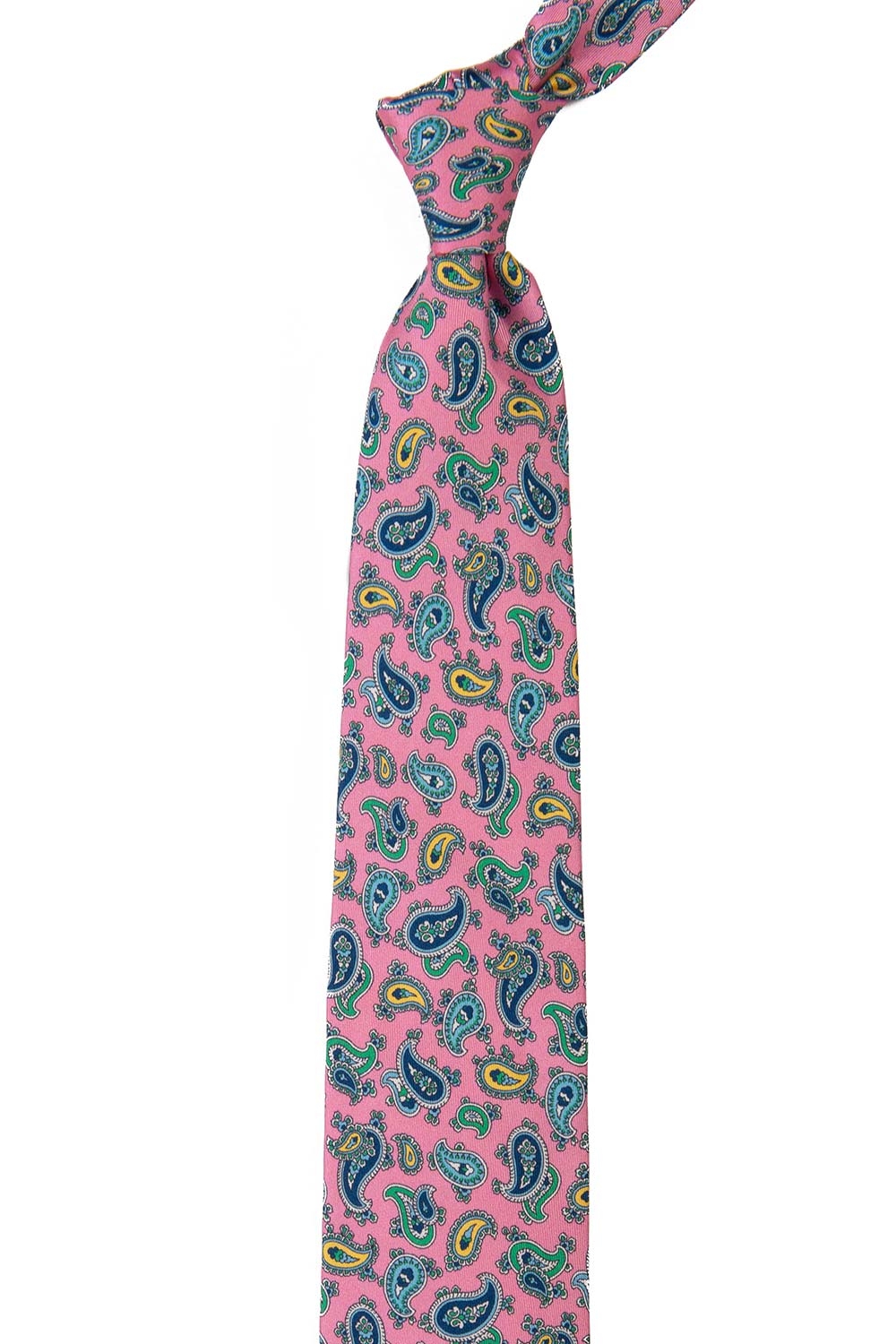 Cravata matase imprimata roz print floral 1