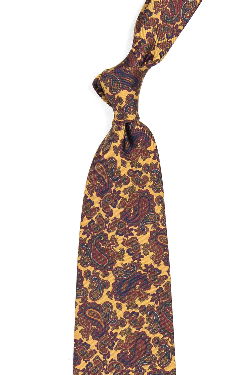 Cravata matase galbena print floral 1