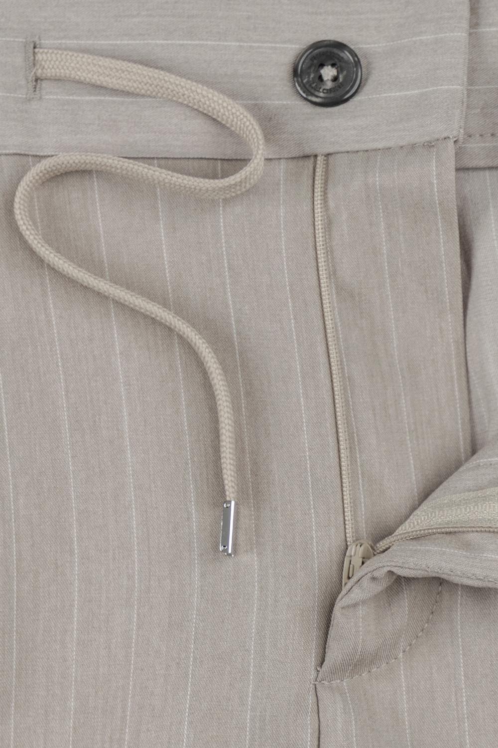 Pantaloni slim bej in dungi 1