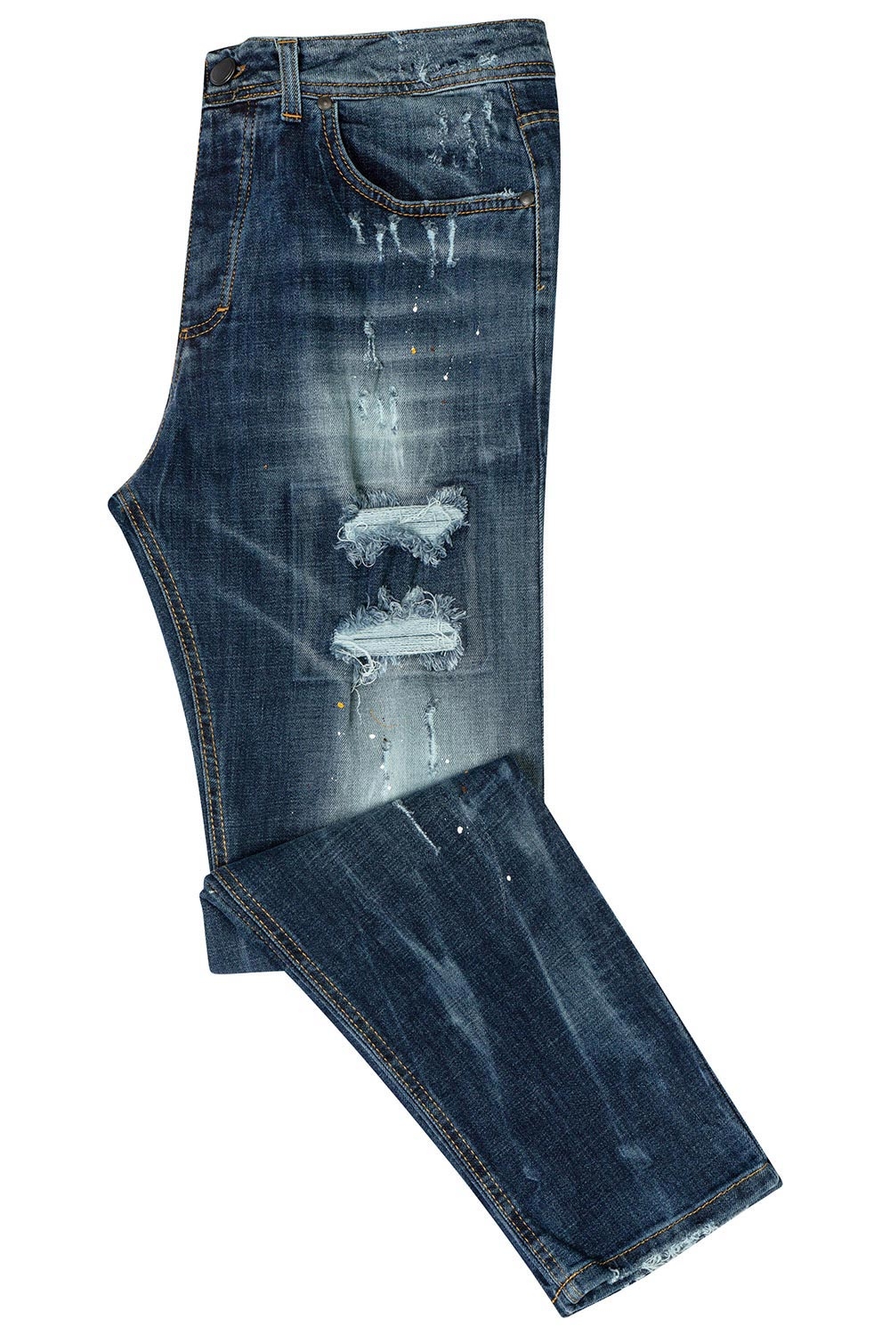 Blugi slim albastri 0