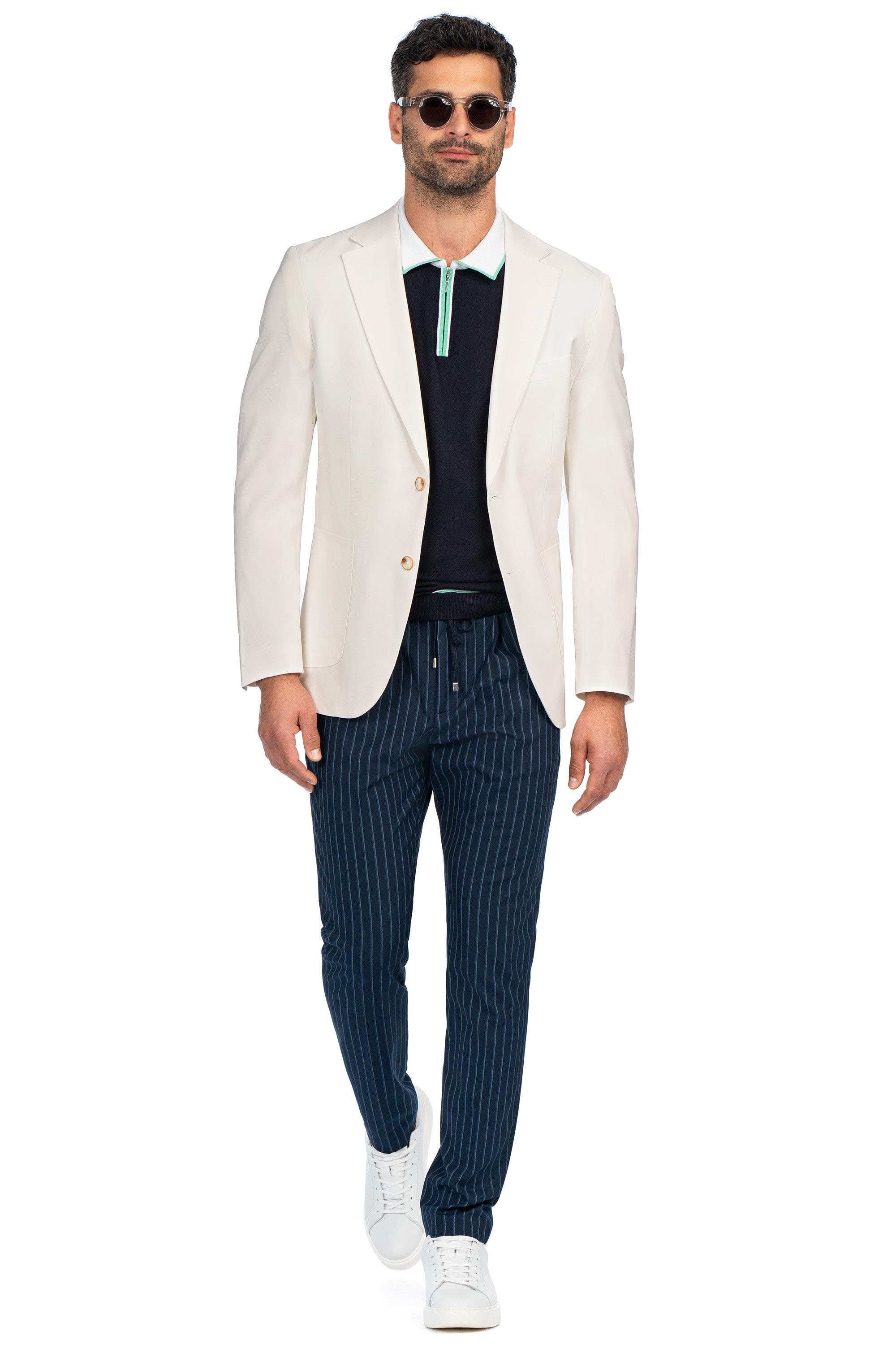 Slim body white plain blazer 4