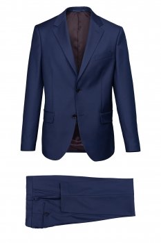 Costum slim albastru uni