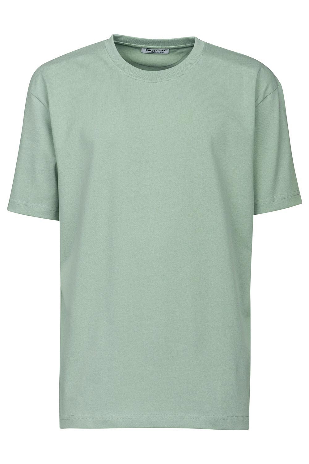 Tricou oversize verde guler rotund 1