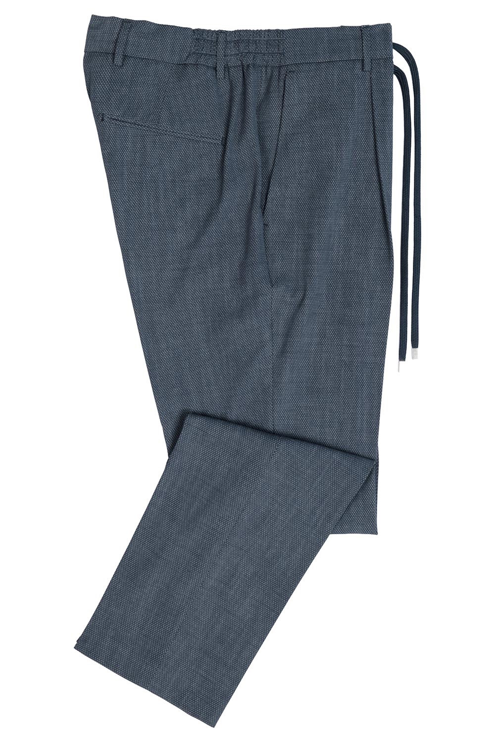 Pantaloni slim albastri uni 1