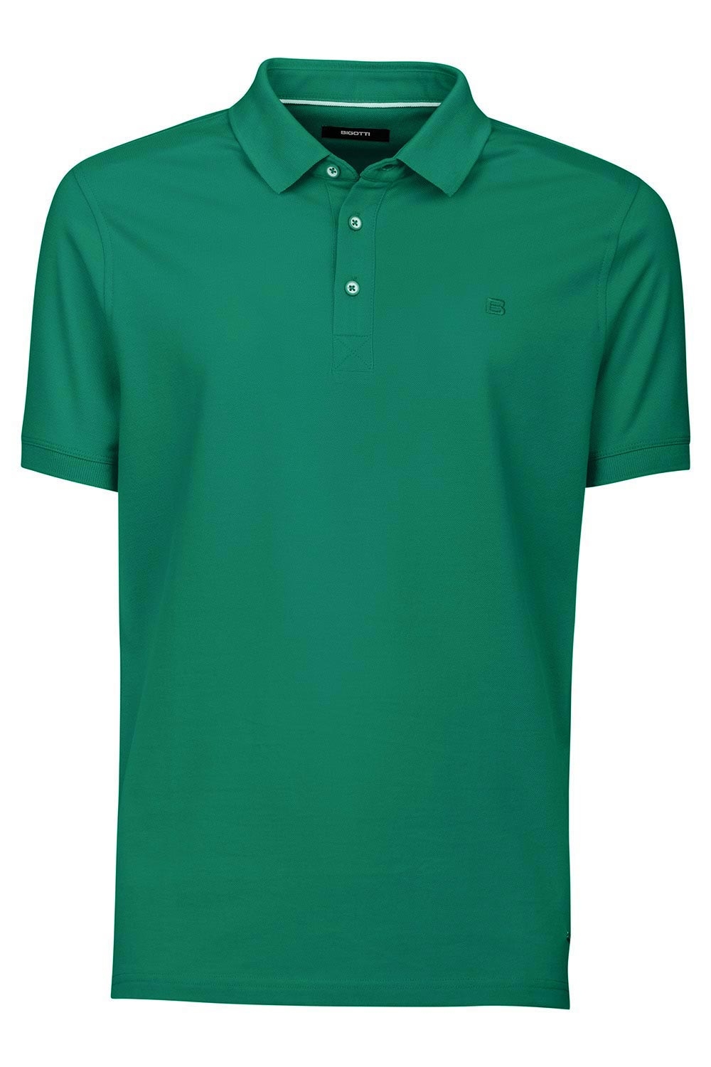 Tricou polo slim verde uni 1