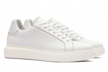 Sneakers albi piele naturala